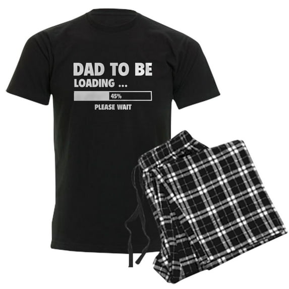 CafePress - Dad To Be Loading Men's Dark Pajamas - Men's Dark Loose Fit Cotton Pajama Set