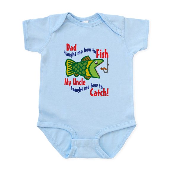 CafePress - Dad Uncle Fish Infant Bodysuit - Baby Light Bodysuit, Size Newborn - 24 Months