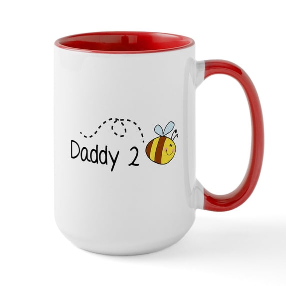 CafePress - Daddy 2 Bee Large Mug - 15 oz Ceramic Large White Novelty Mug