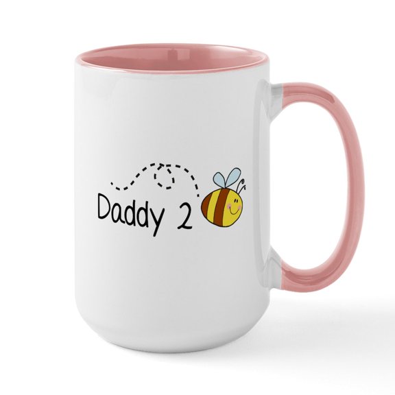 CafePress - Daddy 2 Bee Large Mug - 15 oz Ceramic Large White Novelty Mug