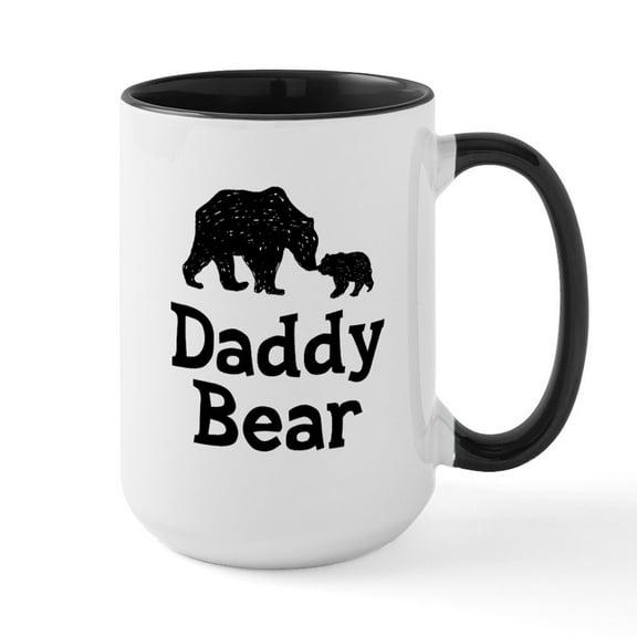 CafePress - Daddy Bear Large Mug - 15 oz Ceramic Large White Novelty Mug