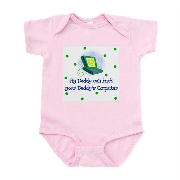 CafePress - Daddy Can Hack Your Daddy's Computer - Baby Light Bodysuit, Size Newborn - 24 Months