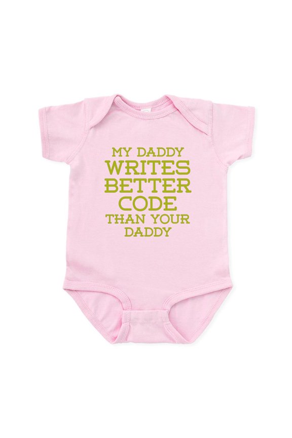 - Daddy Codes Better Body Suit - Baby Light Bodysuit, Size Newborn - 24 Months