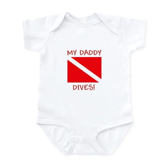 CafePress - Daddy Dives SCUBA Diving Infant Bodysu - Baby Light Bodysuit, Size Newborn - 24 Months