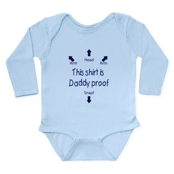 CafePress - Daddy Proof Blue Body Suit - Long Sleeve Cotton Baby Bodysuit