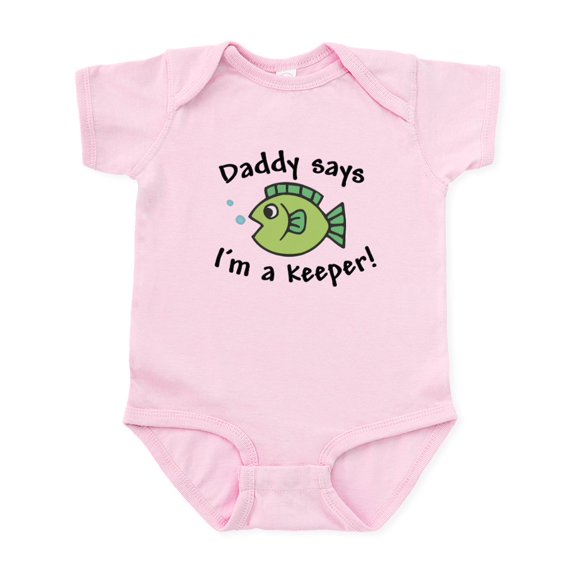 CafePress - Daddy Says I'm A Keeper Baby Creeper - Baby Light Bodysuit, Size Newborn - 24 Months