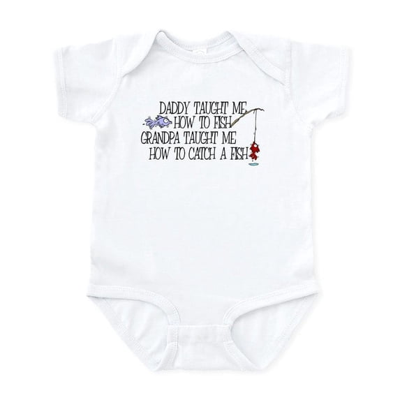 CafePress - Daddy Taught Me How To Fish Infant Bodysuit - Baby Light Bodysuit, Size Newborn - 24 Months