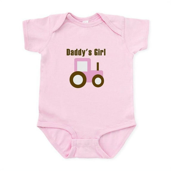 CafePress - Daddy's Girl Pink Tractor Infant Bodysuit - Baby Light Bodysuit, Size Newborn - 24 Months