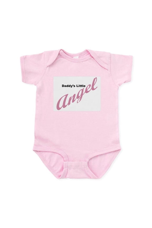 - Daddy's Little Angel (Pink) Baby Creeper - Baby Light Bodysuit, Size Newborn - 24 Months
