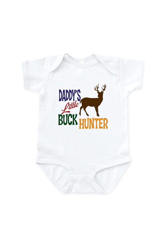 - Daddy's Little Buck Hunter Infant Bodysuit - Baby Light Bodysuit, Size Newborn - 24 Months