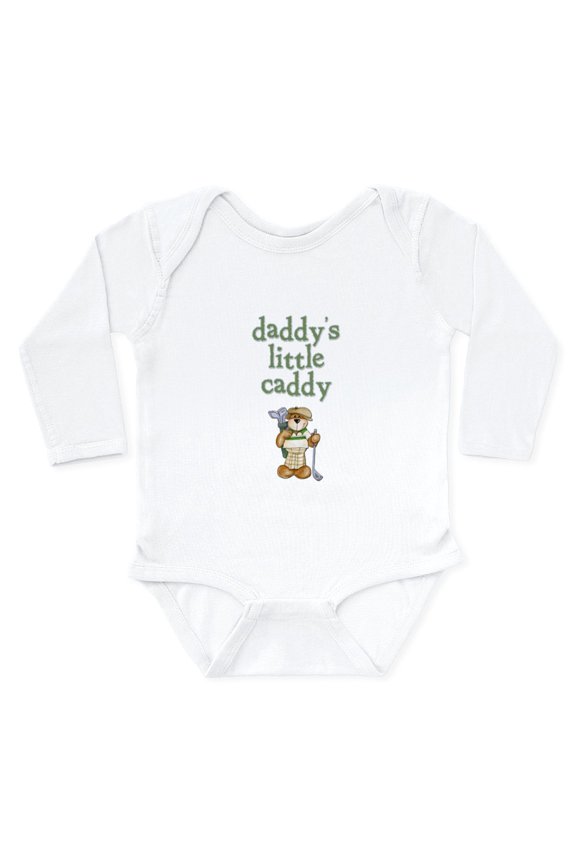- Daddy's Little Caddy Infant Creeper Long Sleeve In - Long Sleeve Cotton Baby Bodysuit