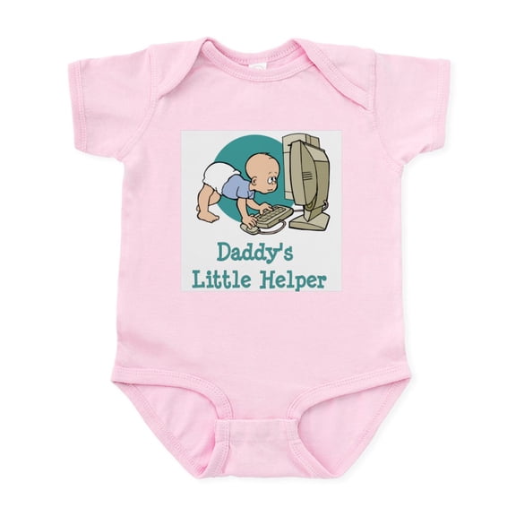 CafePress - Daddy's Little Helper (Computer) Infant Creeper - Baby Light Bodysuit, Size Newborn - 24 Months