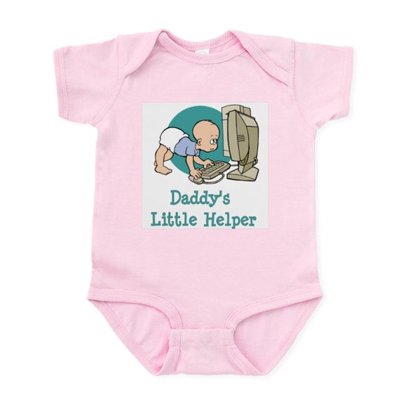 CafePress - Daddy's Little Helper (Computer) Infant Creeper - Baby Light Bodysuit, Size Newborn - 24 Months