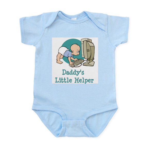 CafePress - Daddy's Little Helper (Computer) Infant Creeper - Baby Light Bodysuit, Size Newborn - 24 Months