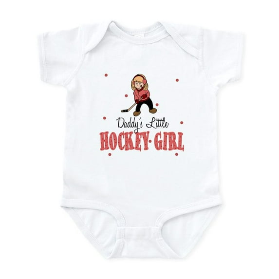 CafePress - Daddy's Little Hockey Girl Baby Infant Bodysuit - Baby Light Bodysuit, Size Newborn - 24 Months