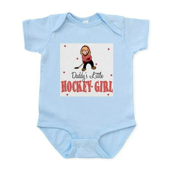 CafePress - Daddy's Little Hockey Girl Baby Infant Bodysuit - Baby Light Bodysuit, Size Newborn - 24 Months