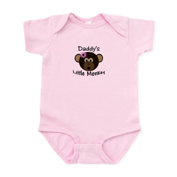 CafePress - Daddy's Little Monkey Girl Funny - Baby Light Bodysuit, Size Newborn - 24 Months