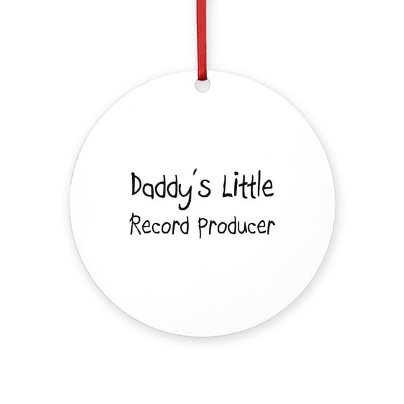 CafePress - Daddy's Little Record Producer - Round Wood Ornament 4"
