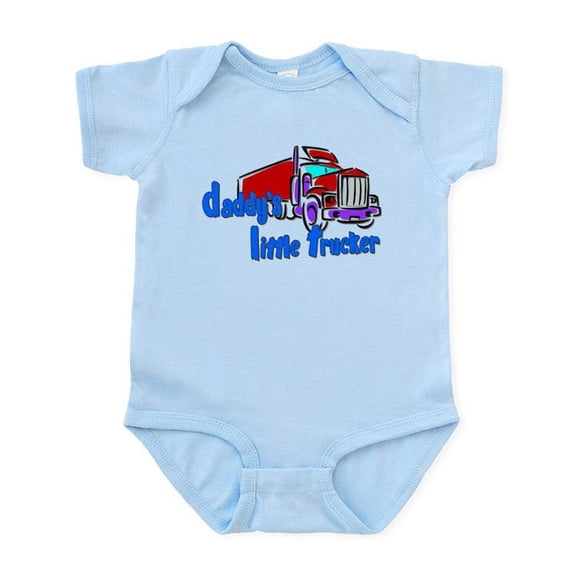 CafePress - Daddy's Little Trucker Blue Infant Bodysuit - Baby Light Bodysuit, Size Newborn - 24 Months