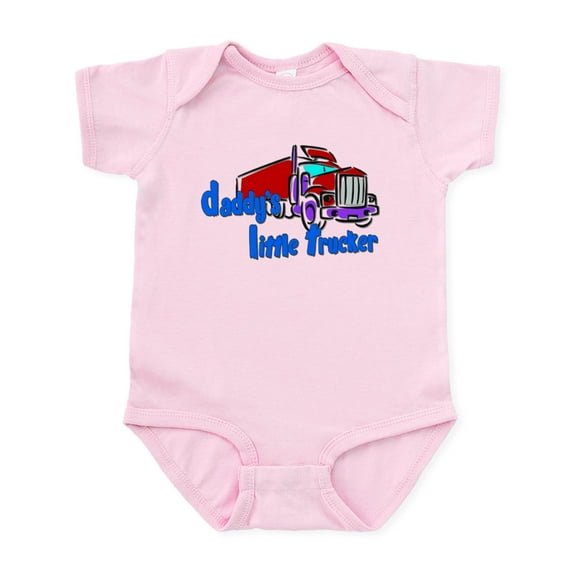 CafePress - Daddy's Little Trucker Blue Infant Bodysuit - Baby Light Bodysuit, Size Newborn - 24 Months