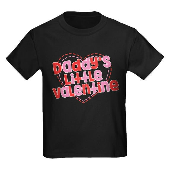 CafePress - Daddy's Little Valentine Kids Dark T Shirt - Dark T-Shirt Kids XS-XL