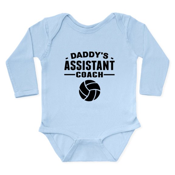 CafePress - Daddys Assistant Volleyball Coach Body Suit - Long Sleeve Cotton Baby Bodysuit