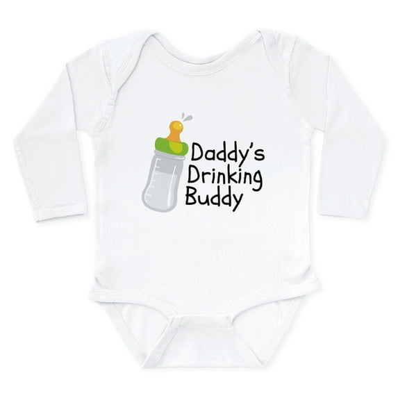 CafePress - Daddys Drinking Buddy Body Suit - Long Sleeve Cotton Baby Bodysuit