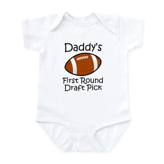 CafePress - Daddys First Round Draft Pick Body Suit - Baby Light Bodysuit, Size Newborn - 24 Months
