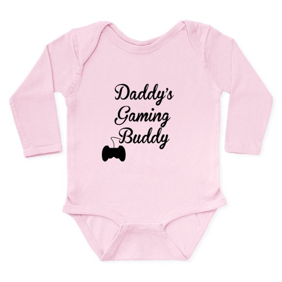 CafePress - Daddys Gaming Buddy Body Suit - Long Sleeve Cotton Baby Bodysuit