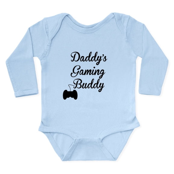 CafePress - Daddys Gaming Buddy Body Suit - Long Sleeve Cotton Baby Bodysuit