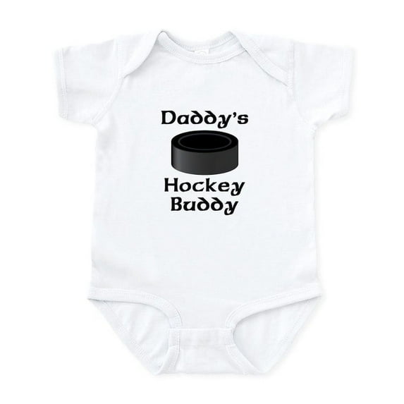 CafePress - Daddys Hockey Buddy Body Suit - Baby Light Bodysuit, Size Newborn - 24 Months