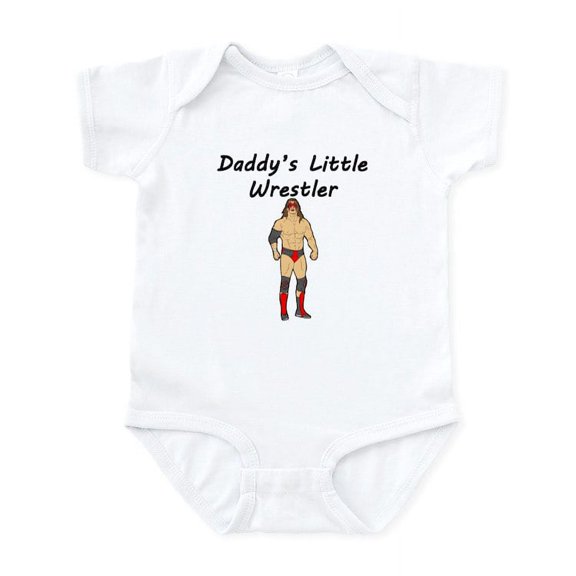CafePress - Daddys Little Wrestler Body Suit - Baby Light Bodysuit, Size Newborn - 24 Months