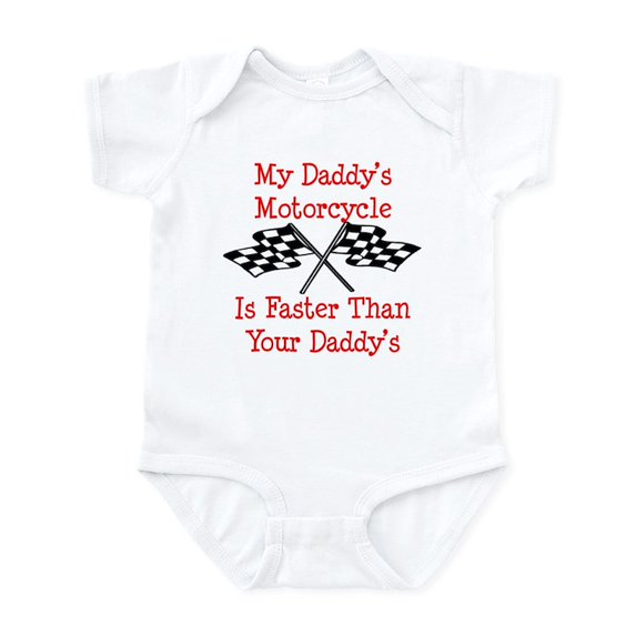CafePress - Daddys Motorcycle Is Fast Infant Bodysuit - Baby Light Bodysuit, Size Newborn - 24 Months
