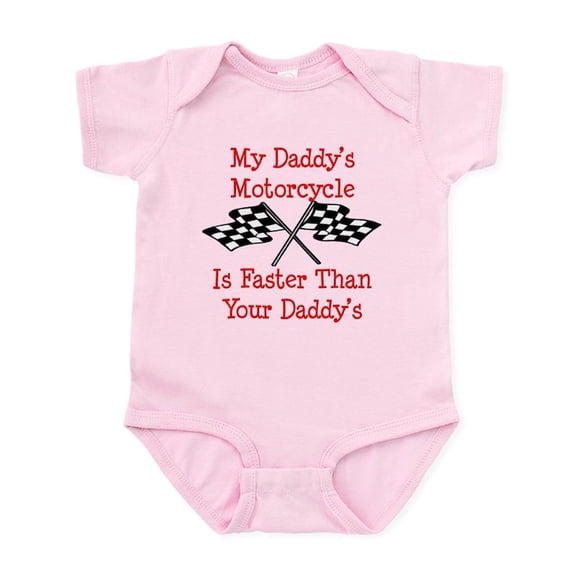CafePress - Daddys Motorcycle Is Fast Infant Bodysuit - Baby Light Bodysuit, Size Newborn - 24 Months