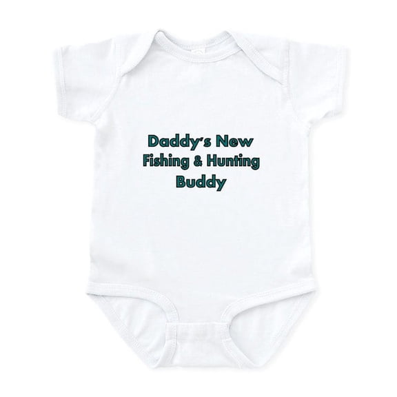 CafePress - Daddys New Fishing And Hunting Buddy Body Suit - Baby Light Bodysuit, Size Newborn - 24 Months