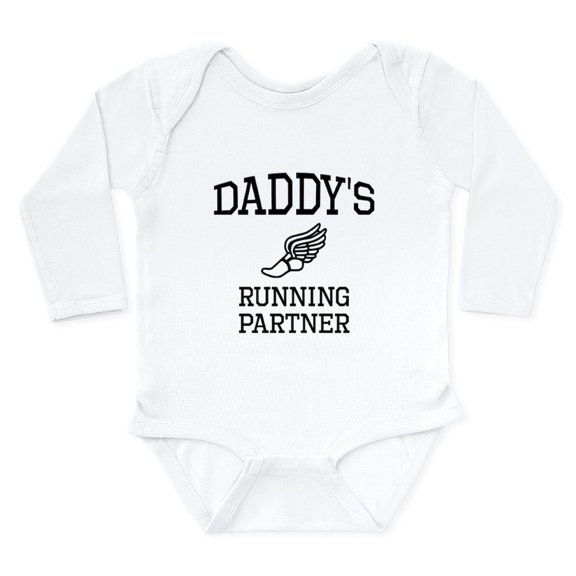 CafePress - Daddys Running Partner Body Suit - Long Sleeve Cotton Baby Bodysuit
