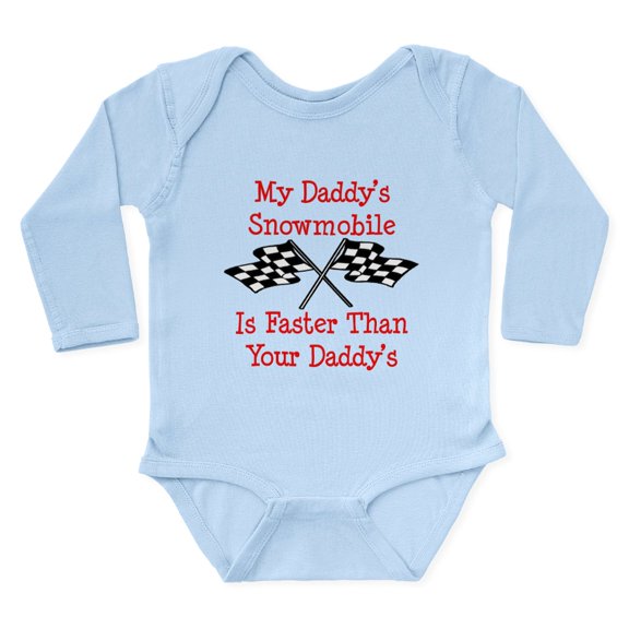 CafePress - Daddys Snowmobile Is Fast Body Suit - Long Sleeve Cotton Baby Bodysuit