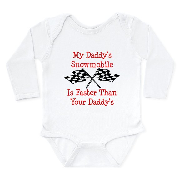 CafePress - Daddys Snowmobile Is Fast Body Suit - Long Sleeve Cotton Baby Bodysuit