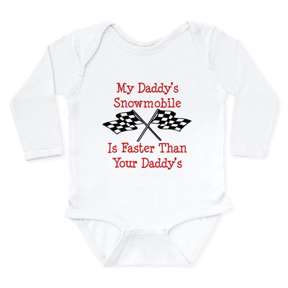 CafePress - Daddys Snowmobile Is Fast Body Suit - Long Sleeve Cotton Baby Bodysuit