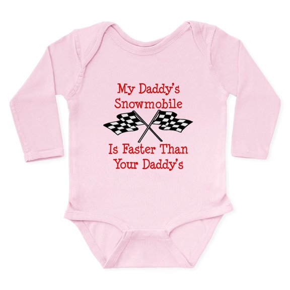 CafePress - Daddys Snowmobile Is Fast Body Suit - Long Sleeve Cotton Baby Bodysuit