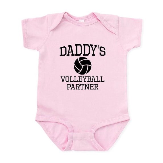 CafePress - Daddys Volleyball Partner Body Suit - Baby Light Bodysuit, Size Newborn - 24 Months