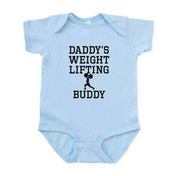 CafePress - Daddys Weightlifting Buddy Body Suit - Baby Light Bodysuit, Size Newborn - 24 Months