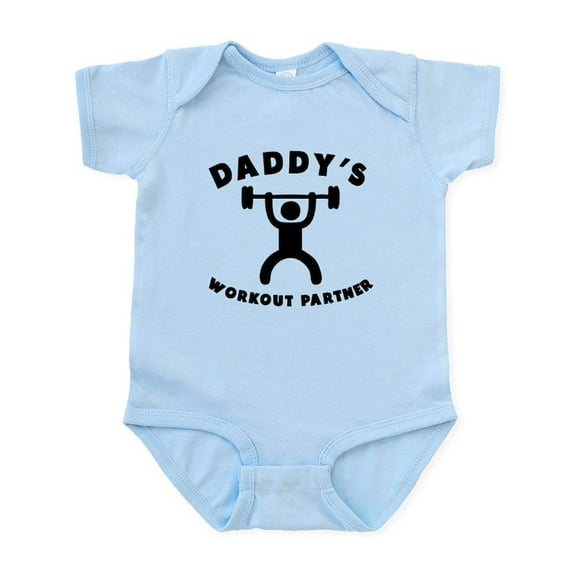 CafePress - Daddys Workout Partner Body Suit - Baby Light Bodysuit, Size Newborn - 24 Months