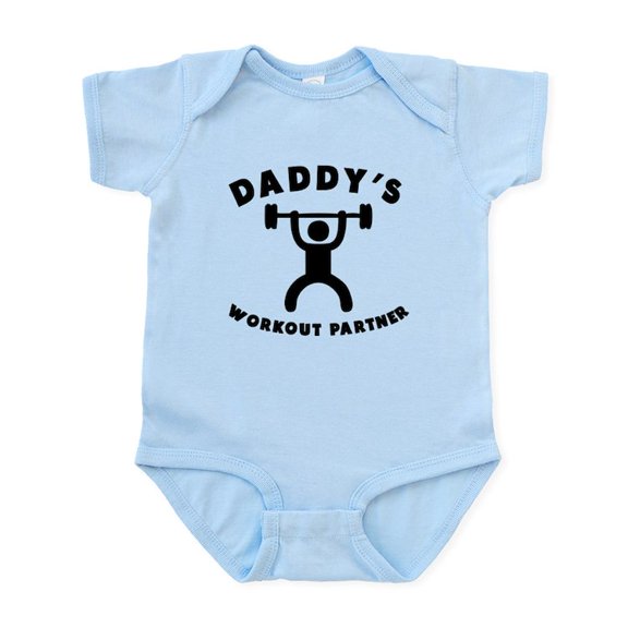 CafePress - Daddys Workout Partner Body Suit - Baby Light Bodysuit, Size Newborn - 24 Months