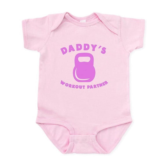 CafePress - Daddys Workout Partner Body Suit - Baby Light Bodysuit, Size Newborn - 24 Months