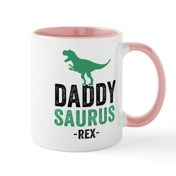 CafePress - Daddysaurus Black Green Mugs - 11 oz Ceramic Mug - Novelty Coffee Tea Cup
