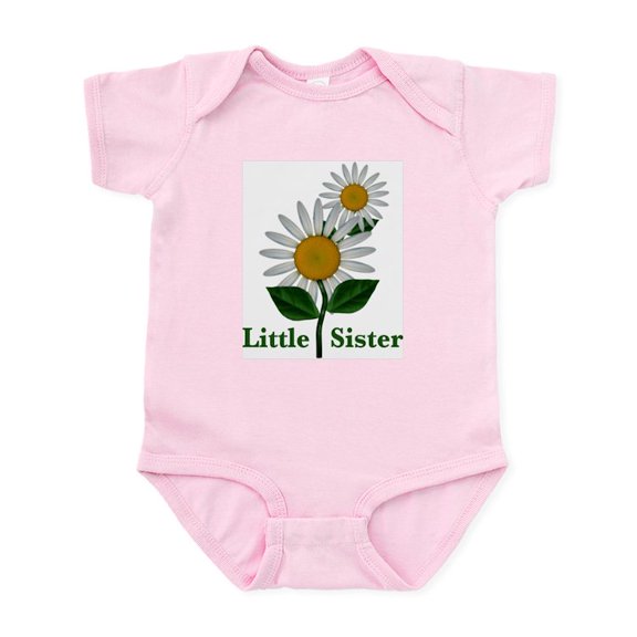 CafePress - Daisies Little Sister Infant Bodysuit - Baby Light Bodysuit, Size Newborn - 24 Months