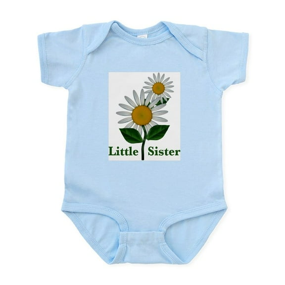 CafePress - Daisies Little Sister Infant Bodysuit - Baby Light Bodysuit, Size Newborn - 24 Months