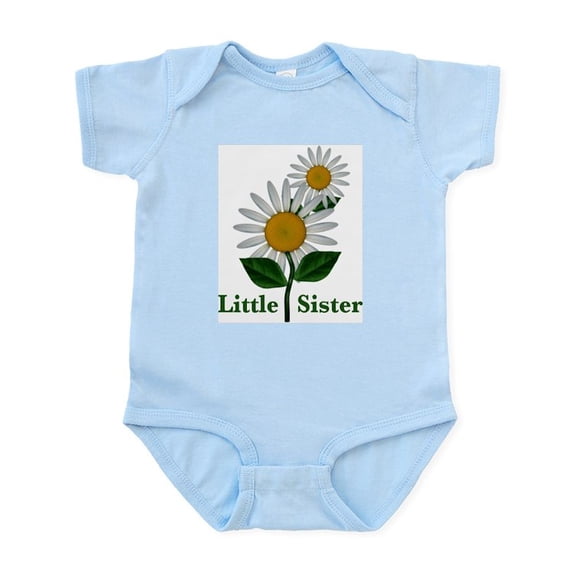 CafePress - Daisies Little Sister Infant Bodysuit - Baby Light Bodysuit, Size Newborn - 24 Months