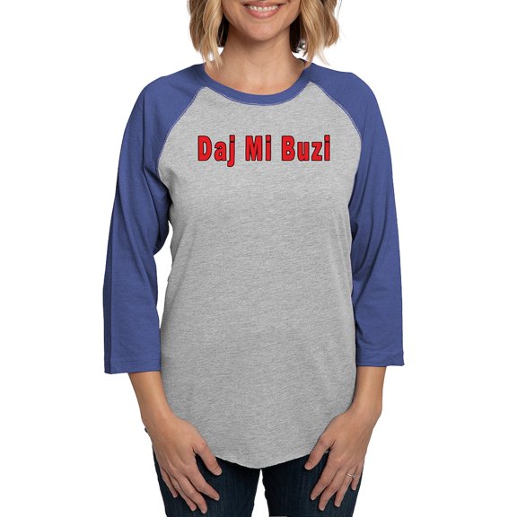 CafePress - Daj Mi Buzi Give Me A Kiss Women's Baseball T Sh - Womens Baseball Tee